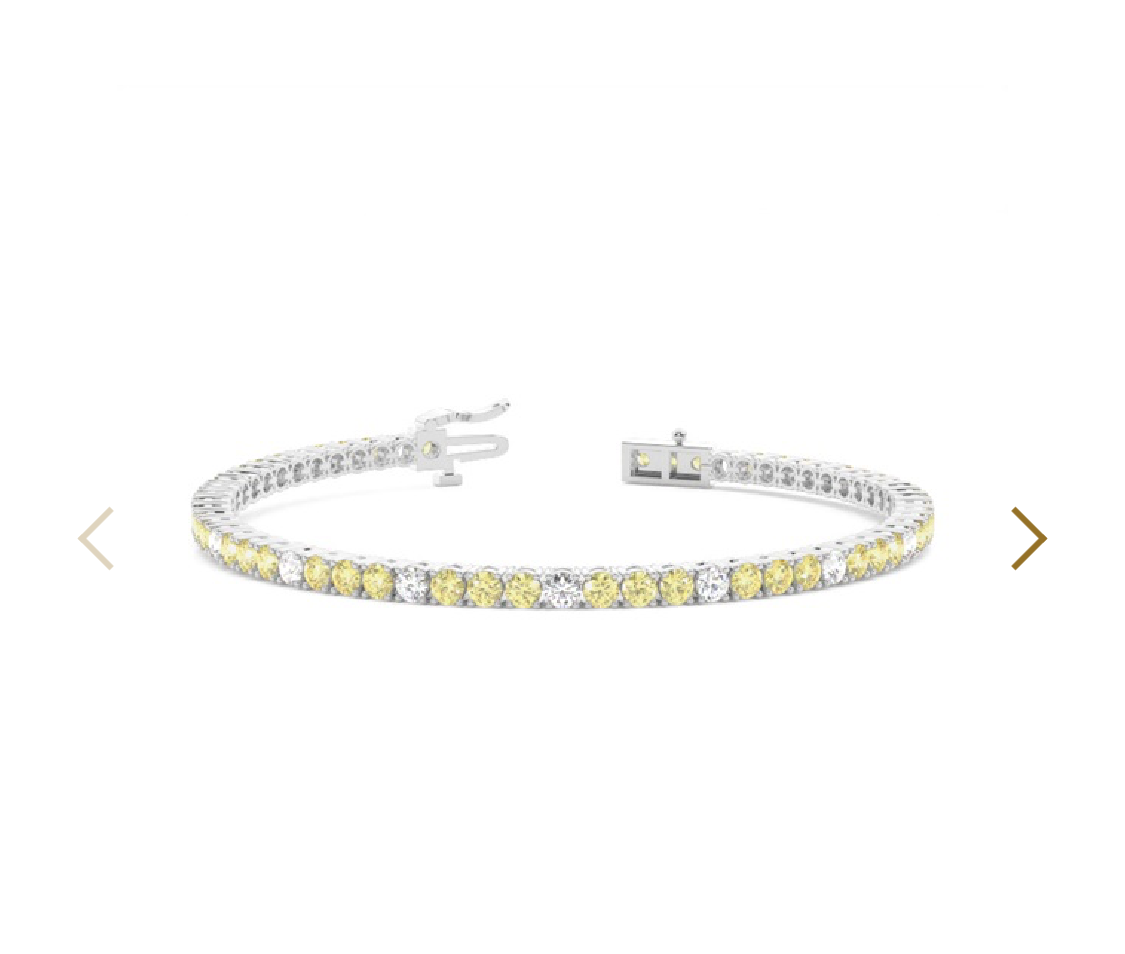 4 Prong Setting Round Yellow Diamond Bracelet 18k gold 6.5 Inches