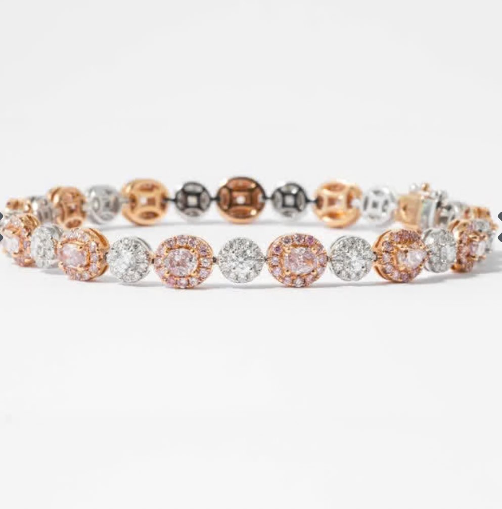 Mix shaped pink diamonds