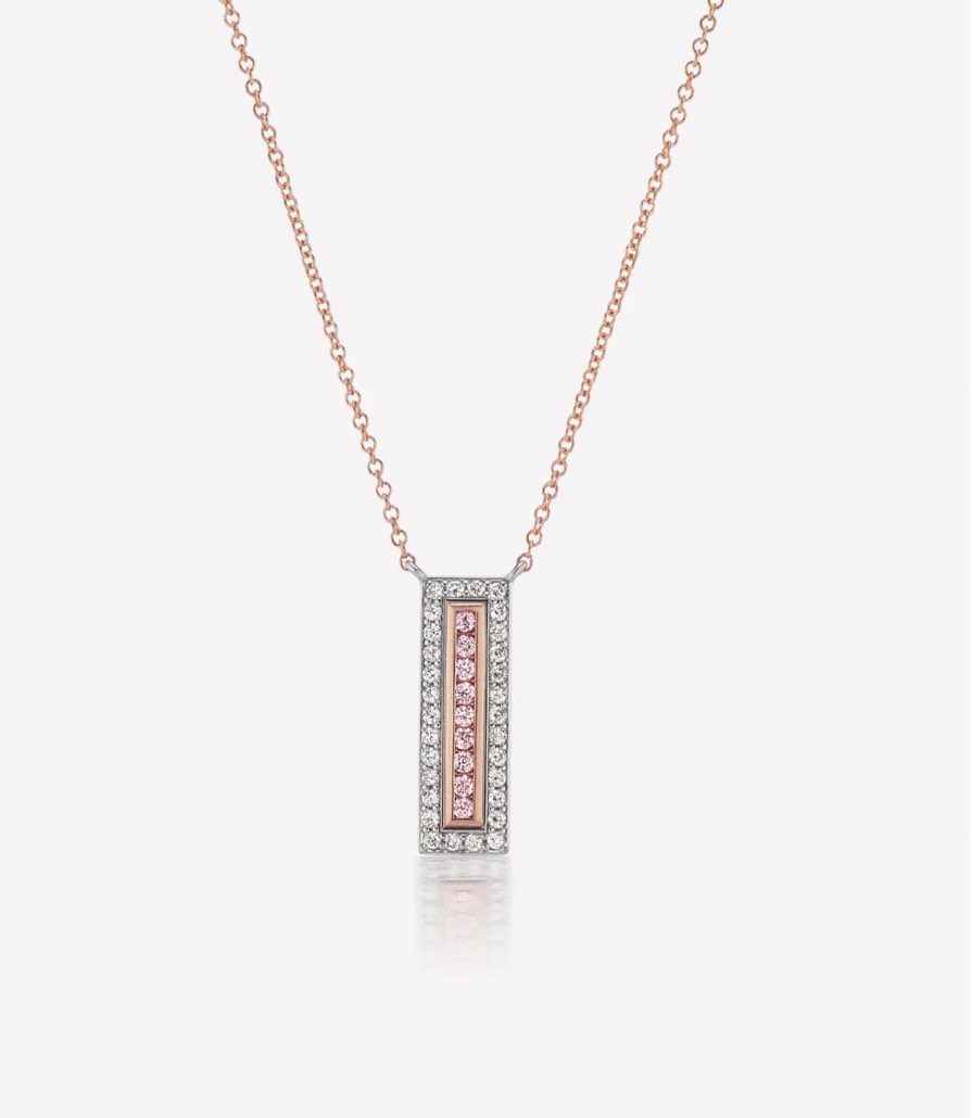 Argyle Pink Diamond Horizontal Bar Necklace