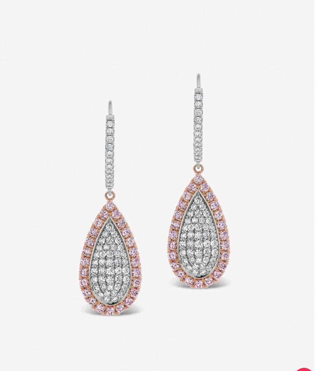 Stunning Argyle Pink VS2 Diamond earrings
