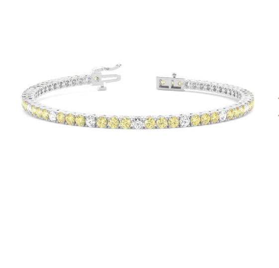 Stunning Yellow and White Diamond Bracelet