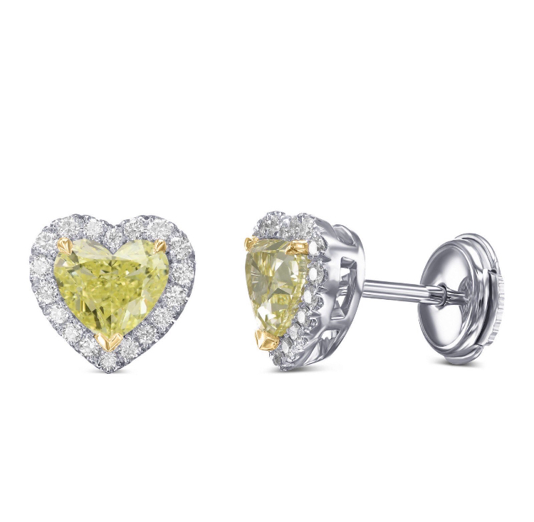 Yellow Diamond Earrings Fancy Intense IF