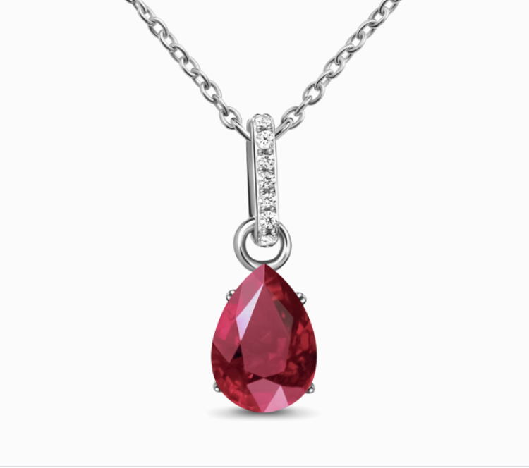 Beautiful Ruby and White Diamond Necklace