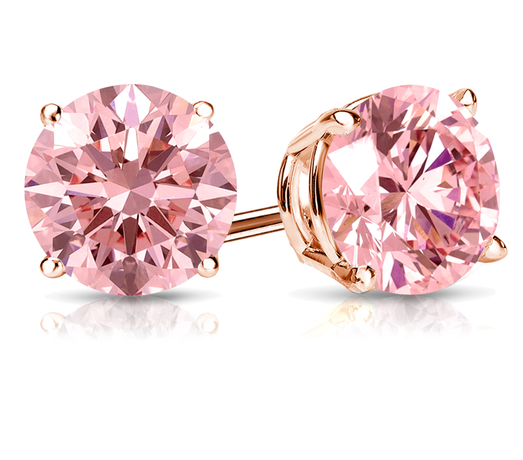 Stunning Pink Diamond Earrings